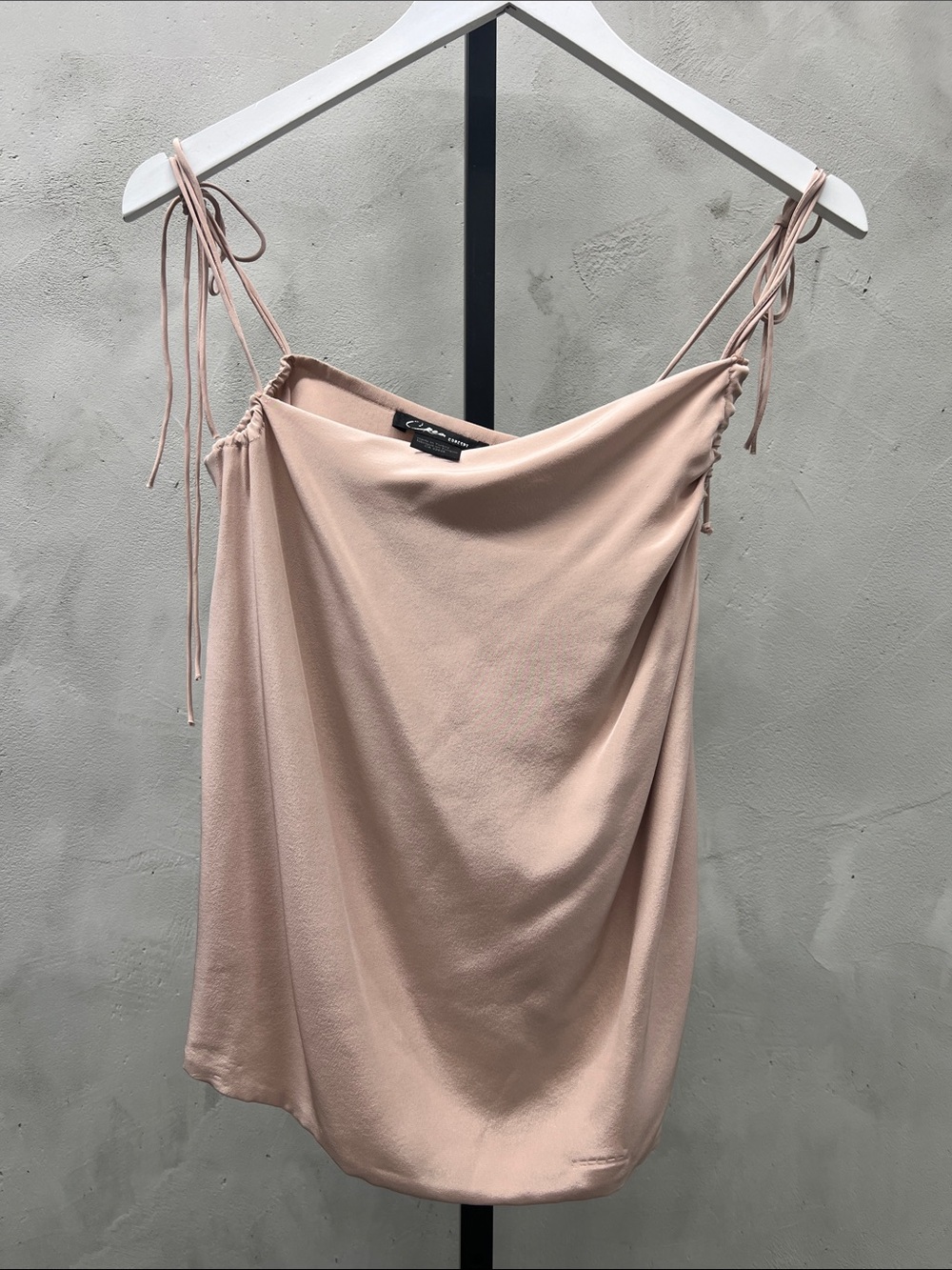 Tie-Strap Cowl Neck Cami in Light Blush